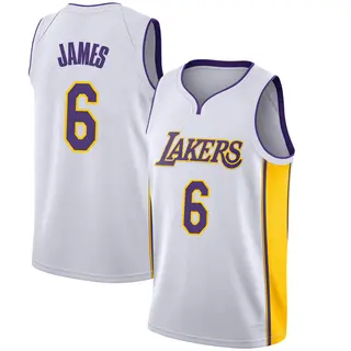 Men's LeBron James Los Angeles Lakers White Jersey - Association Edition - Swingman
