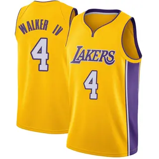 Men's Lonnie Walker IV Los Angeles Lakers Yellow Jersey - Icon Edition - Swingman
