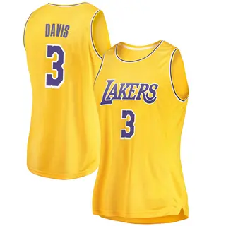 Women's Anthony Davis Los Angeles Lakers Gold 2018/19 Jersey - Icon Edition - Swingman