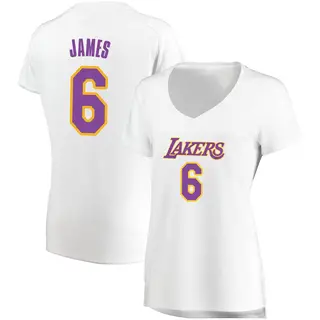 Women's LeBron James Los Angeles Lakers White Jersey - Association Edition - Fast Break