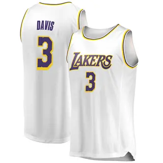 Youth Anthony Davis Los Angeles Lakers White 2018/19 Jersey - Association Edition - Swingman