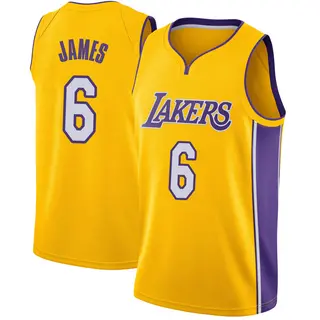 Youth LeBron James Los Angeles Lakers Yellow Jersey - Icon Edition - Swingman